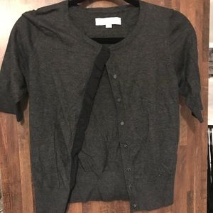 Gray short sleeve cardigan